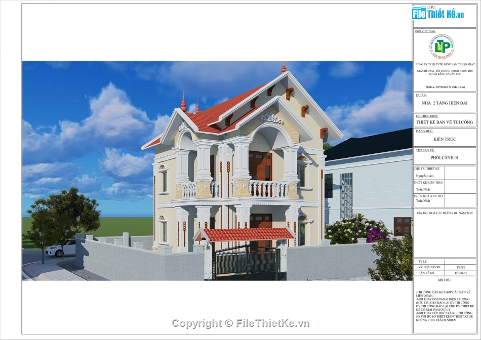 biệt thự 2 tầng,Revit biệt thự 2 tầng,Bản vẽ biệt thự 2 tầng,File revit biệt thự 2 tầng